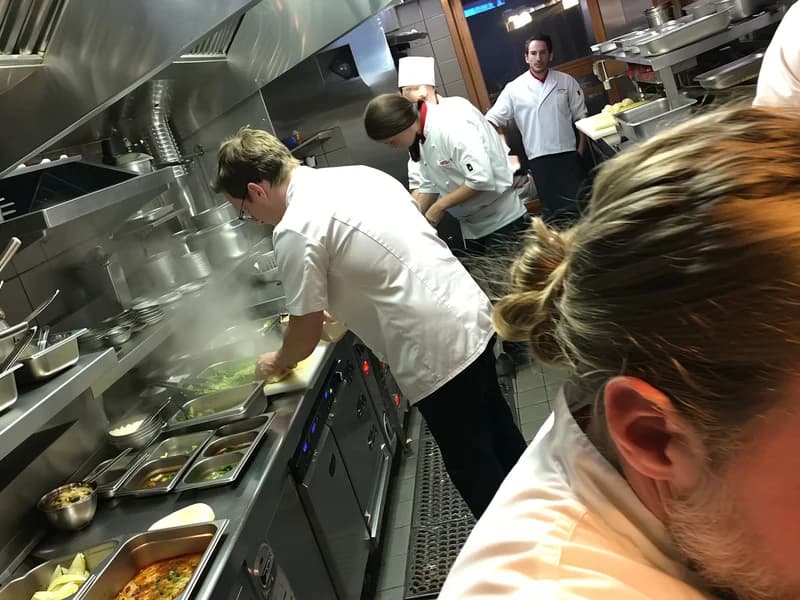Modern UK commercial kitchen with smart technology and data analytics